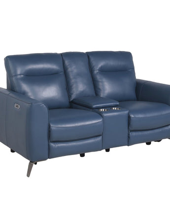 Sansa Power Reclining Console Loveseat - Ocean