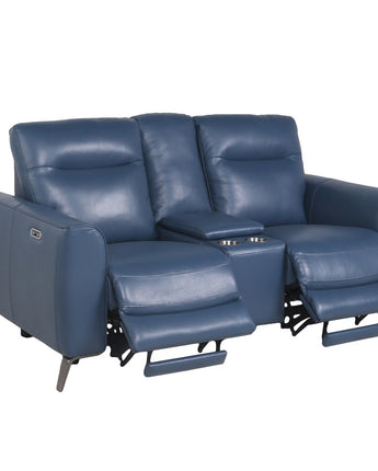 Sansa Power Reclining Console Loveseat - Ocean