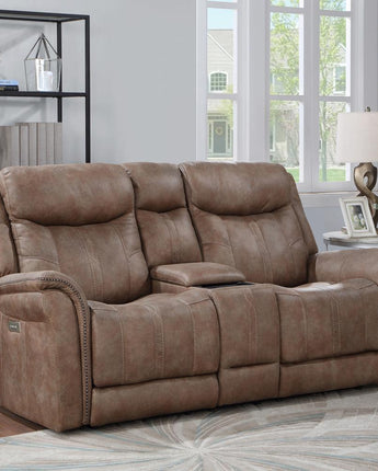 Morrison Power Console Loveseat Camel