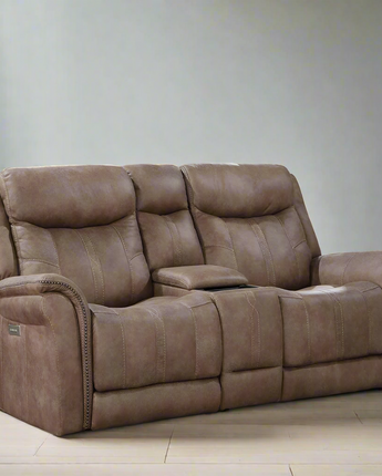 Morrison Power Console Loveseat Camel