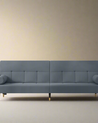 Sofa Bed with Cushions Dark Gray Velvet