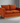 LeisureMod Nervo Modern Mid-Century Upholstered Velvet Loveseat with Gold Frame, Orange Marmalade