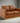 LeisureMod Nervo Modern Mid-Century Upholstered Leather Loveseat with Gold Frame, Cognac Tan