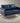 LeisureMod Lincoln Modern Mid-Century Upholstered Leather Loveseat with Gold Frame, Navy Blue