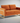 LeisureMod Lincoln Modern Mid-Century Upholstered Velvet Loveseat with Gold Frame, Orange Marmalade