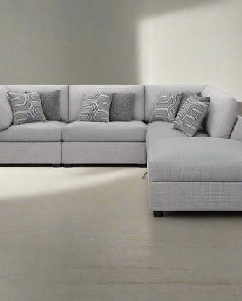 Cambria 5-piece Upholstered Modular Sectional Grey