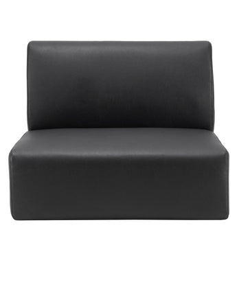 Lorell Contemporary Reception Collection Single Seat Sofa - 25.5" x 25.5"19.6" - Material: Polyurethane - Finish: Black