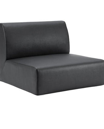 Lorell Contemporary Reception Collection Single Seat Sofa - 25.5" x 25.5"19.6" - Material: Polyurethane - Finish: Black