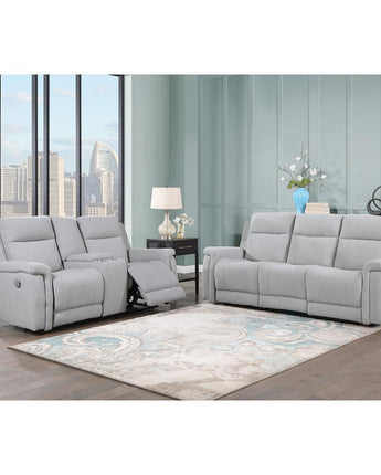 Transitional Console Reclining Loveseat