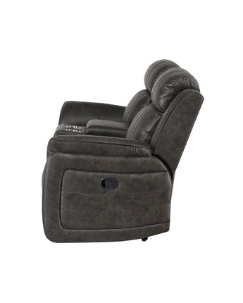 Transitional Console Reclining Loveseat