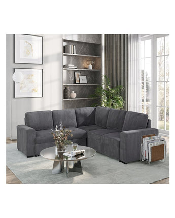 Contemporary Sectional Without Chaise And Without Pull Out Sofa Bed