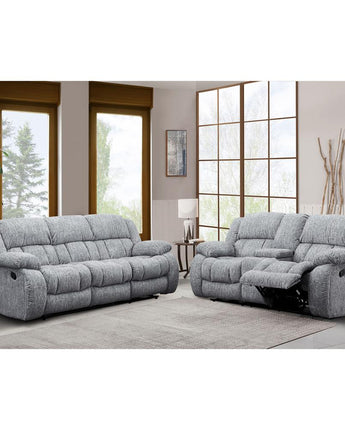 Transitional Console Reclining Loveseat