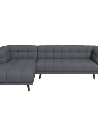 Addison Left Sectional Ash Grey Fabric Sofa