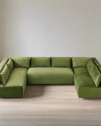 Aleny Green Velvet Modular Corner Sofa