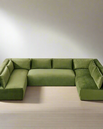 Aleny Green Velvet Modular Corner Sofa