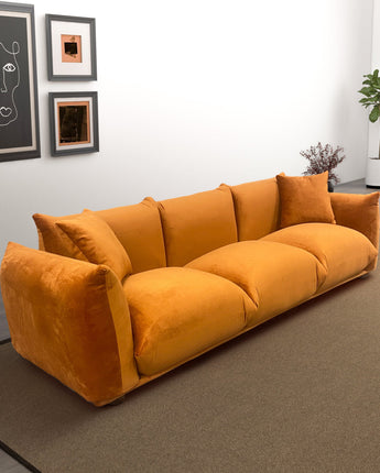 Arlo  Burnt Orange Velvet Sofa