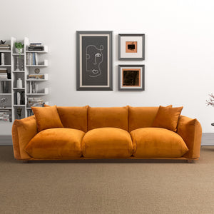 Arlo  Burnt Orange Velvet Sofa