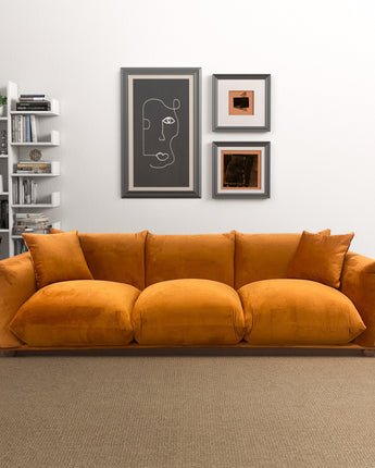 Arlo  Burnt Orange Velvet Sofa