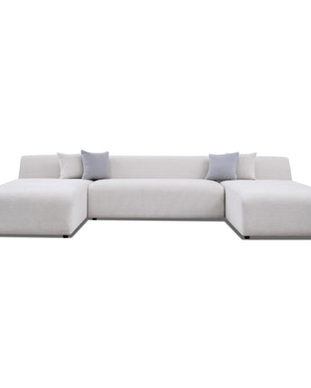 Audrey Cream Chenille U Shape Corner Sofa