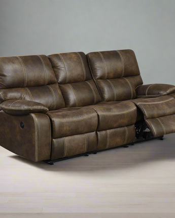 86" Power Reclining Sofa with Dual Recliners, Microsuede Upholstery