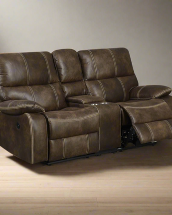 Power Reclining Loveseat with Dual Recliners, Hidden Storage