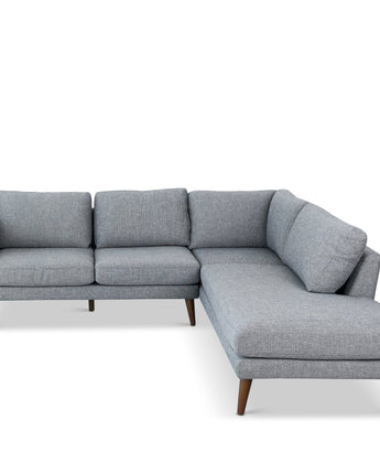 Benson Grey Fabric Sectional Sofa Right Facing Chaise