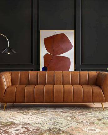 Ava Leather Tufted Sofa