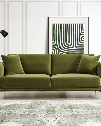 Danton Olive Green Velvet Sofa