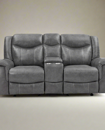 Conrad Upholstered Motion Loveseat Cool Grey