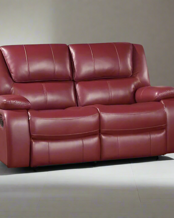 Camila Upholstered Motion Reclining Loveseat Red Faux Leather