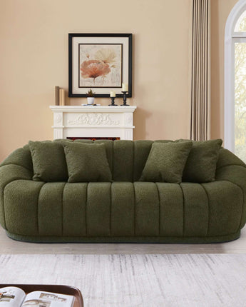 Elegant Japandi style couch featuring a tight back and minimalist design.