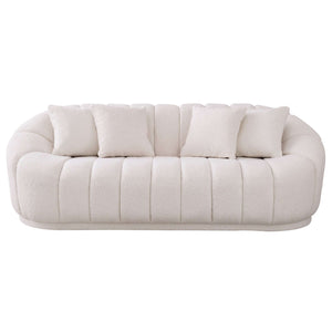 Maximilian Modern Japandi Style Couch Tight Back Boucle white