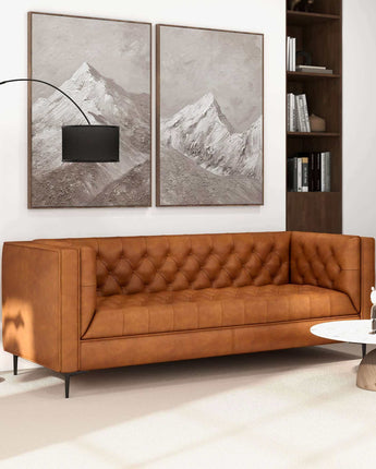 Evelyn Chesterfield Leather Sofa