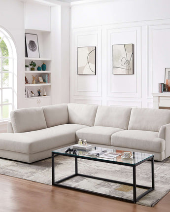 Left cream Glander Cozy Sectional Couch