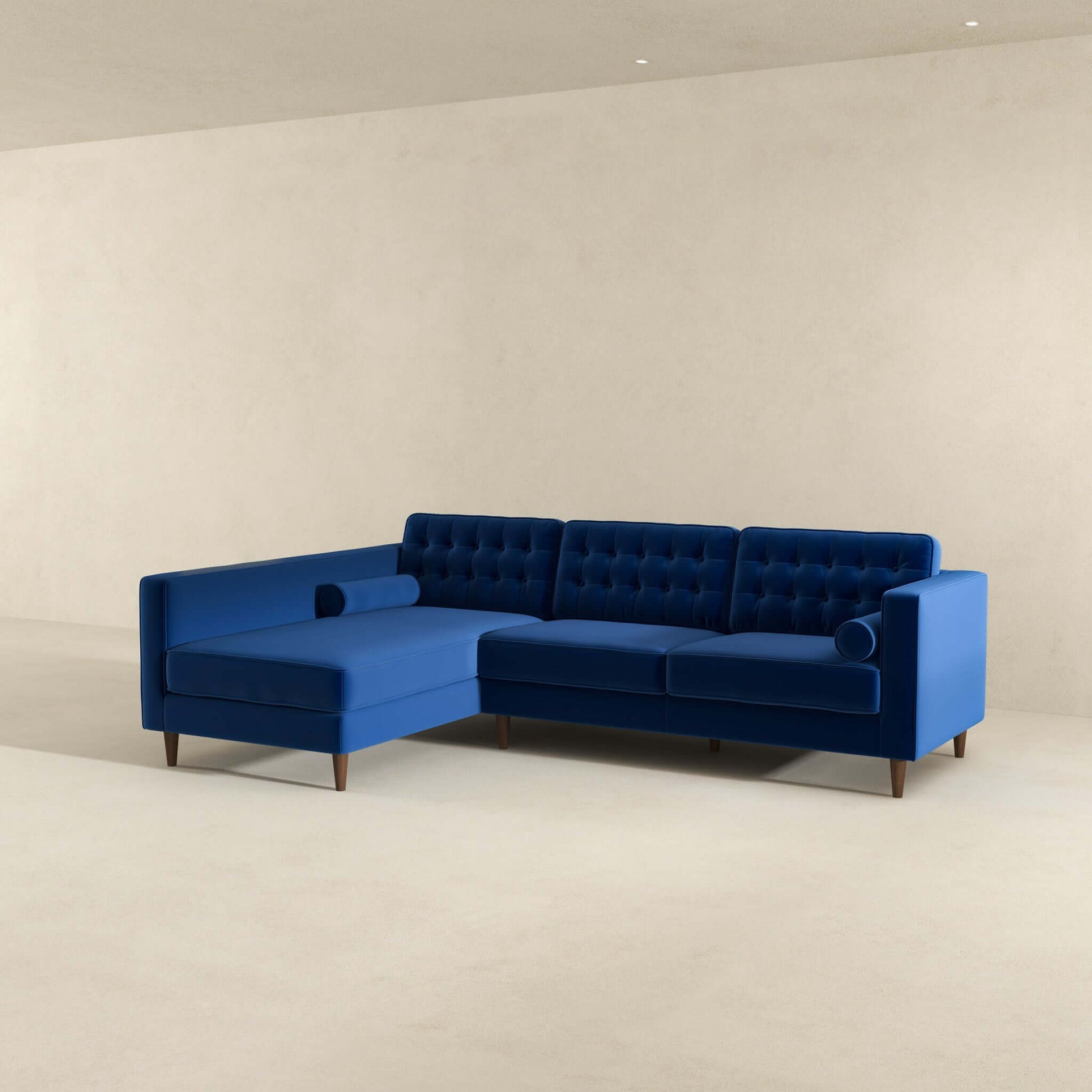 Christian Mid-Century Modern Velvet Sectional Sofa