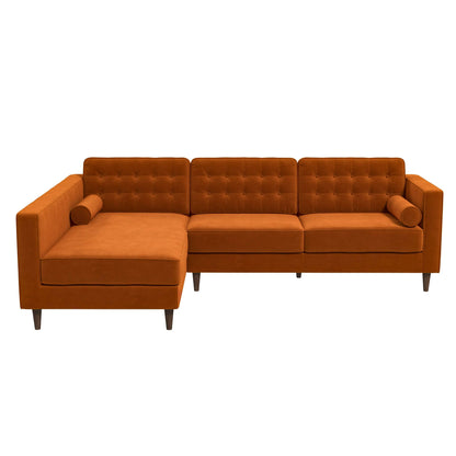 Left Christian Burnt Orange Sectional Sofa 