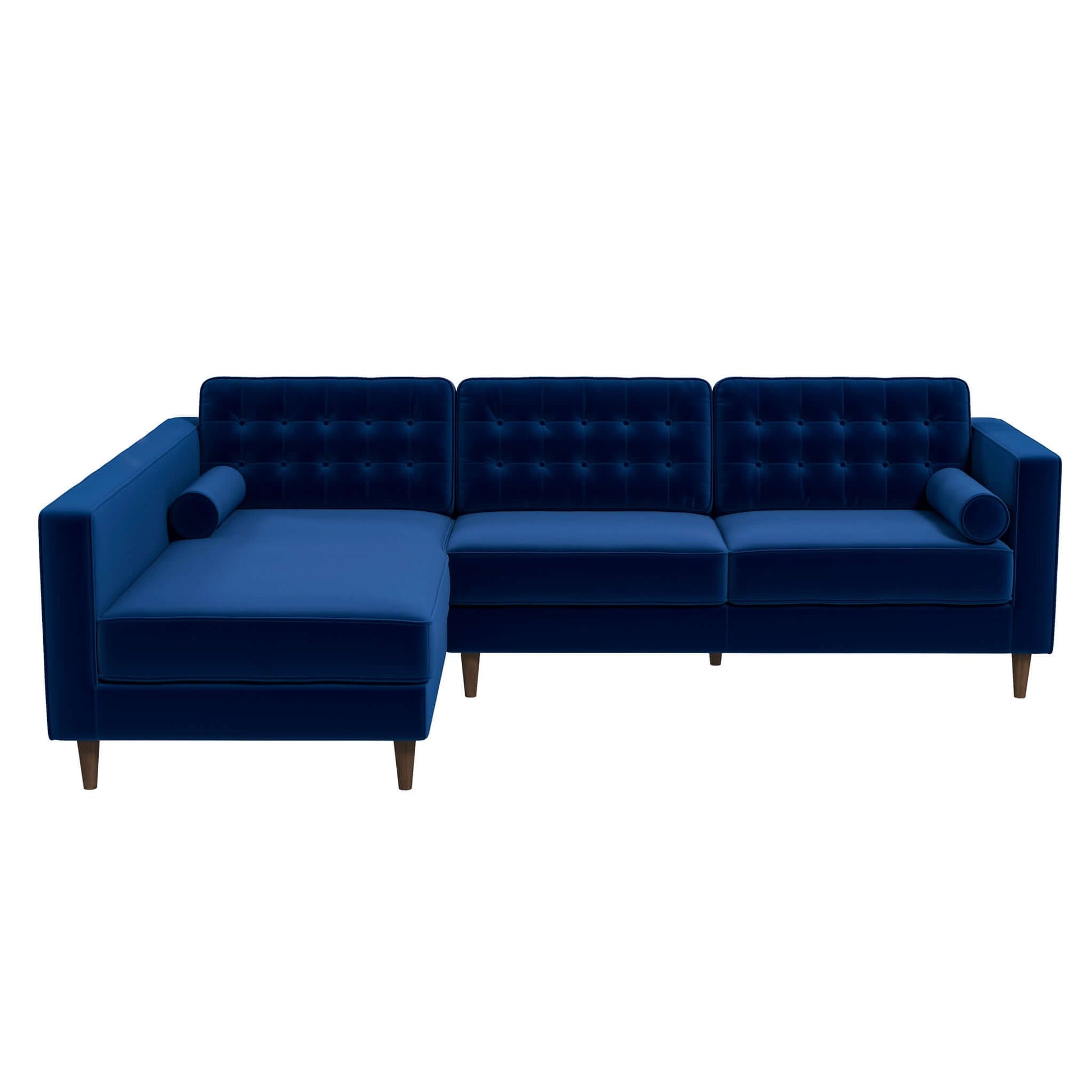 left Christian Mid-Century Modern Velvet Sectional Sofa