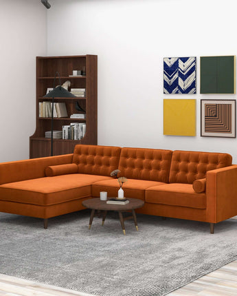 Christian Burnt Orange Sectional Sofa