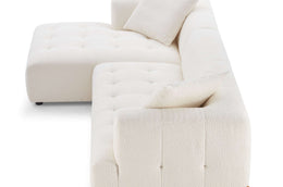 Chic boucle sectional sofa with a modern, understated look.