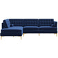 Left Mid-Century Modern Sectional Sofa Blue