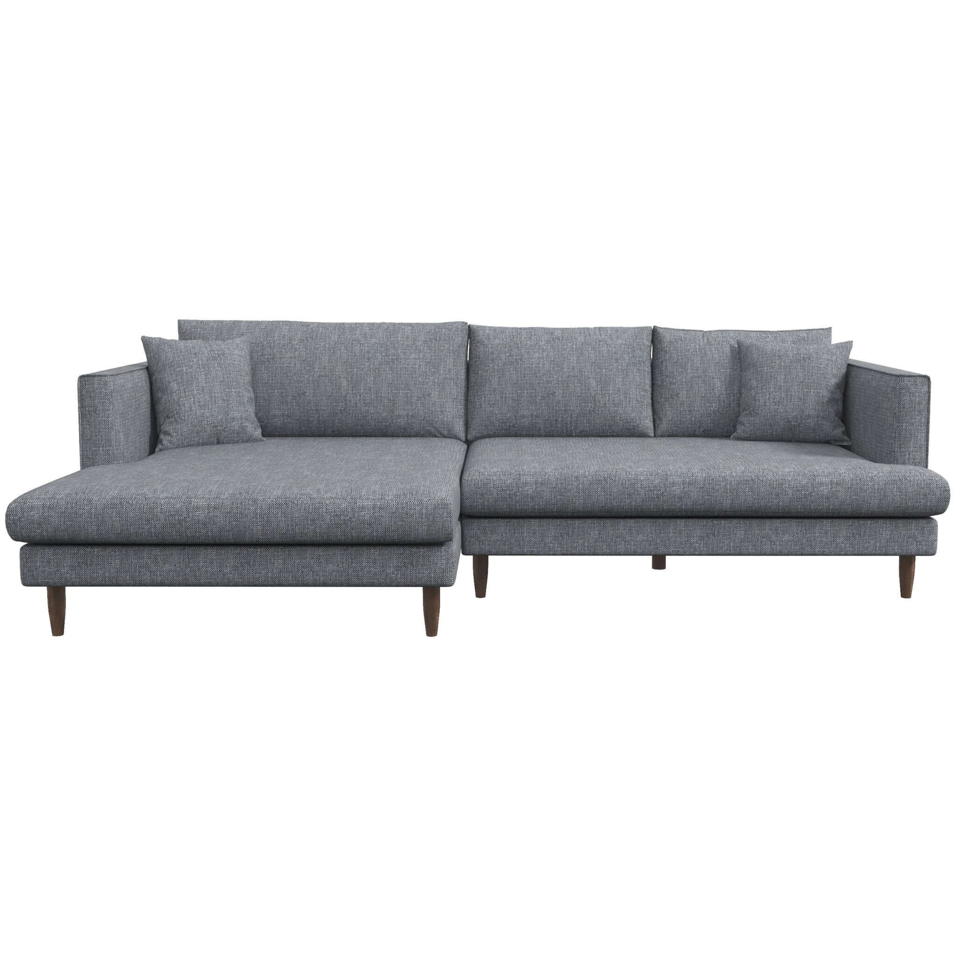 Left grey Blake L-Shaped Sectional Sofa 