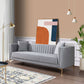 Angelina Mid-Century Modern Velvet Tufted Sofa in loving room