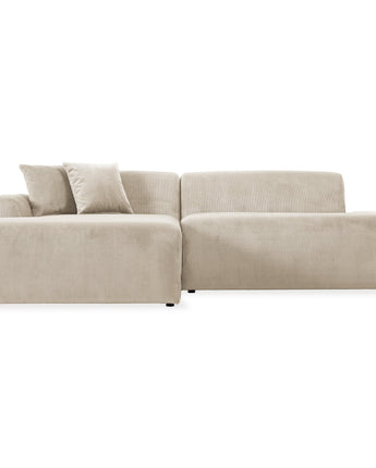 Elegant Mar Left Sectional Sofa in Cream with clean lines and sleek finish.