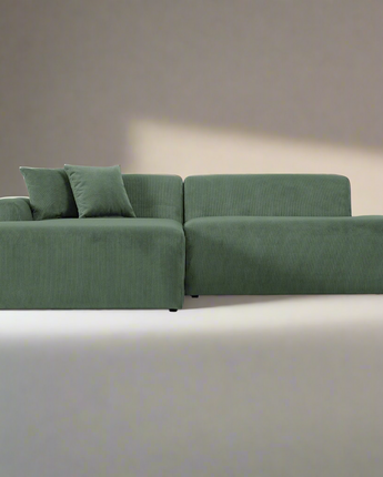 Mar Sectional Green Velvet Sofa (Left Facing)