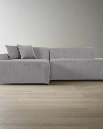 Mar Sectional Grey Velvet Sofa (Left Facing)