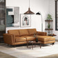 Chase Genuine Leather Sectional in a living room