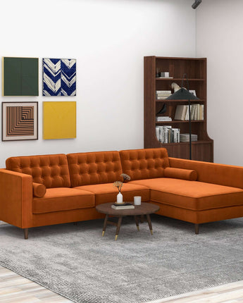 Christian Burnt Orange Sectional Sofa