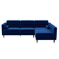 right Christian Mid-Century Modern Velvet Sectional Sofa