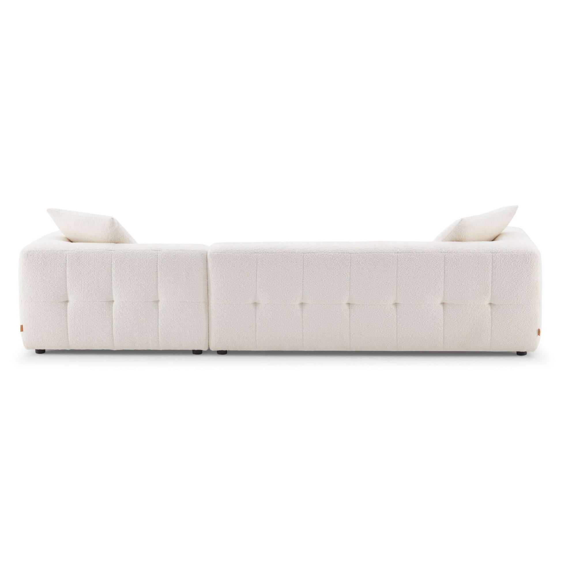 Spacious boucle sectional featuring a minimalist design.