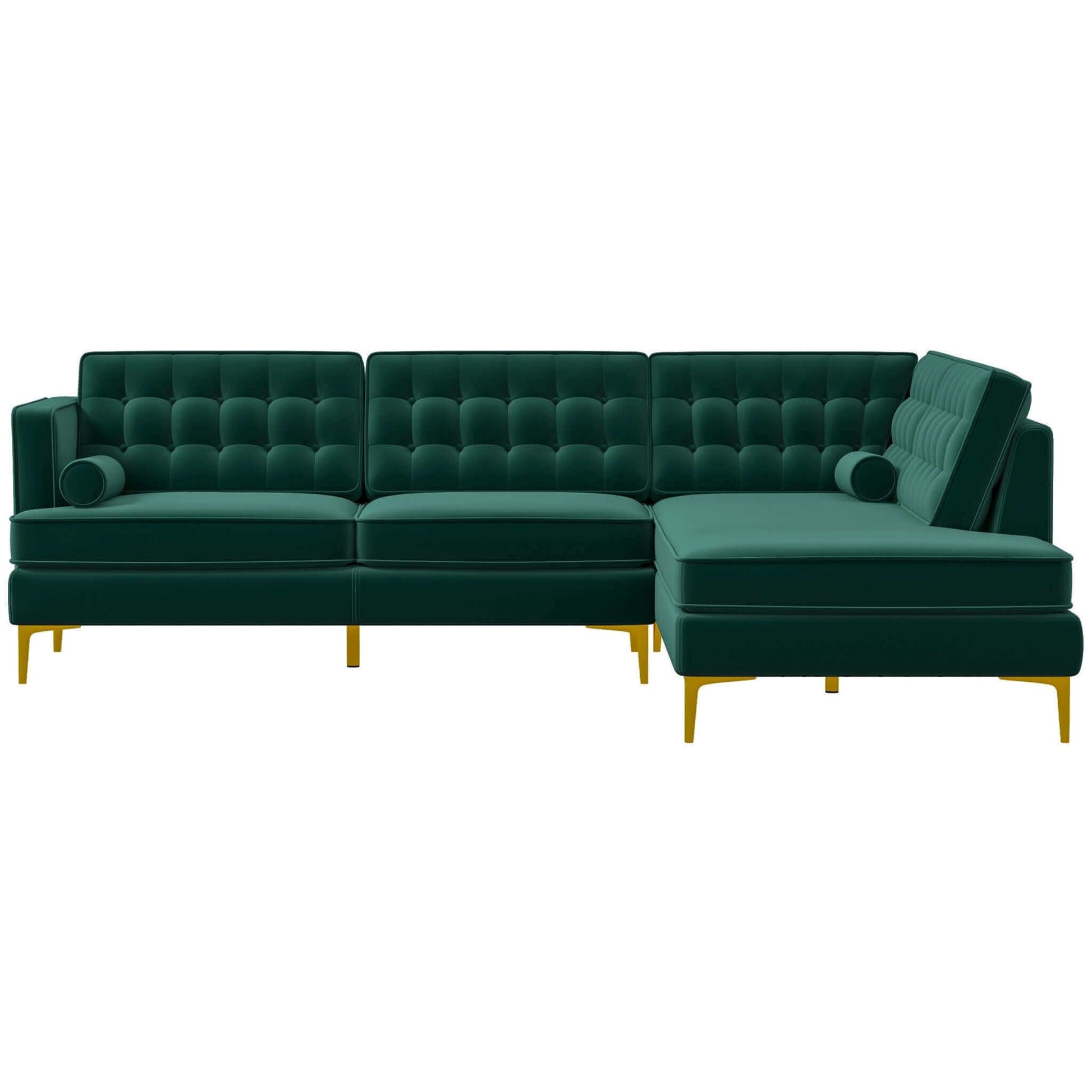 right Mid-Century Modern Sectional Sofa green